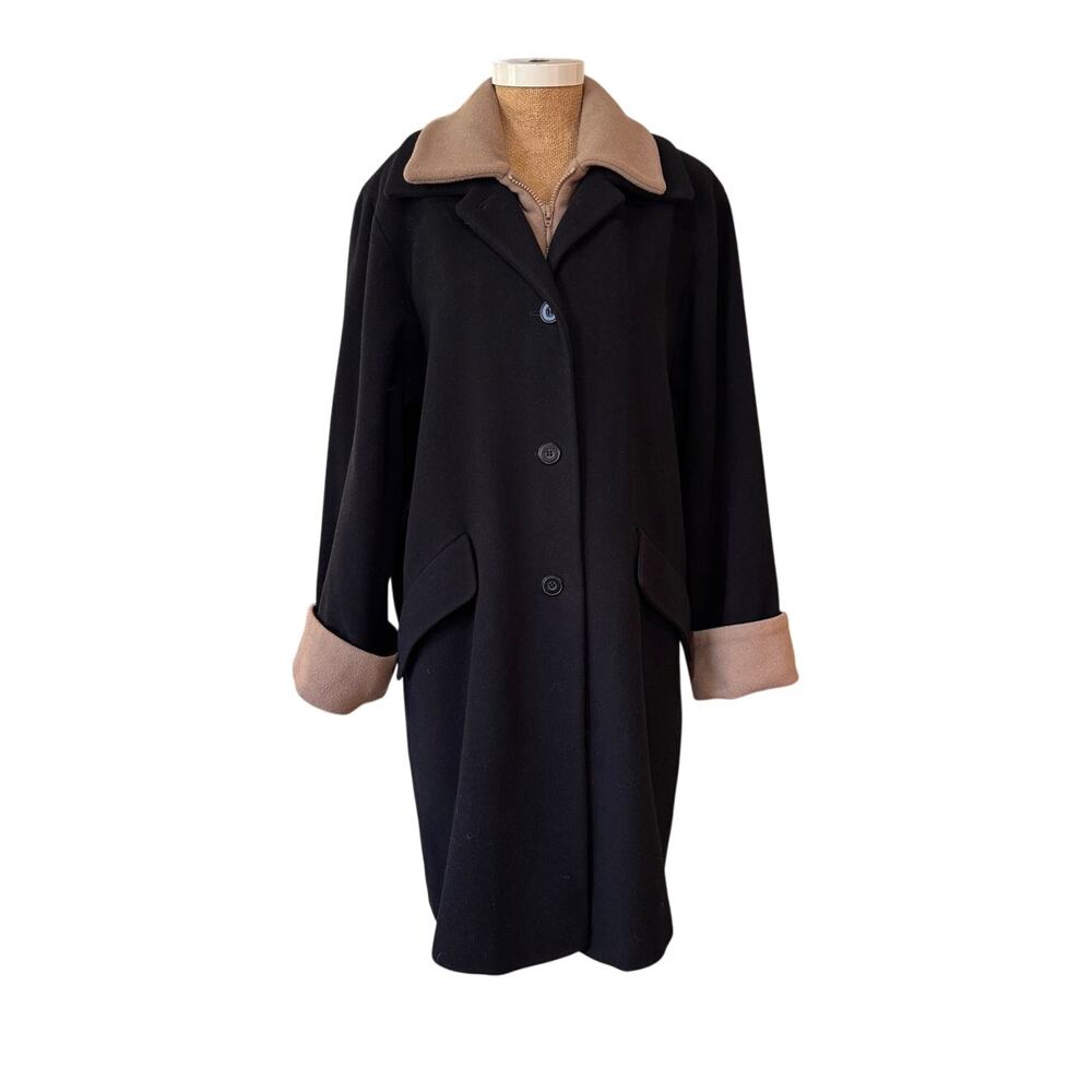 Steilmann Designed in Germany Vintage Wool Coat Contrast Collar Y2K Button Front